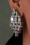 Buy_House Of Tuhina_Silver Plated Mirrors Falak Teer Embellished Earrings _at_Aza_Fashions
