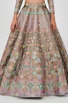 Buy_Aisha Rao_Multi Color Tissue Applique Armina Bloom 12 Kali Bridal Lehenga Set  _Online_at_Aza_Fashions