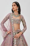 Aisha Rao_Multi Color Tissue Applique Armina Bloom 12 Kali Bridal Lehenga Set  _at_Aza_Fashions