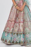 Aisha Rao_Multi Color Tissue Applique Mehr Bouquet 12 Kali Bridal Lehenga Set  _Online_at_Aza_Fashions