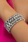 Buy_House Of Tuhina_Silver Plated Mirrors Teer Embellished Bracelet _at_Aza_Fashions