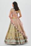 Buy Aisha Rao Green Tissue Layla Floral Embellished 12 Kali Lehenga Set ...