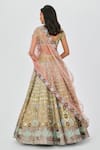 Shop_Aisha Rao_Green Tissue Embellished Floral Layla 16 Kali Bridal Lehenga Set  _at_Aza_Fashions