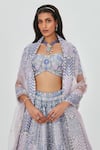 Shop_Aisha Rao_Purple Tissue Embellished Ziba Mirror 12 Kali Bridal Lehenga Set  _Online_at_Aza_Fashions