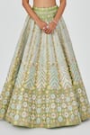 Buy_Aisha Rao_Green Tissue Embellished Floral Ziba 12 Kali Bridal Lehenga Set  _Online_at_Aza_Fashions