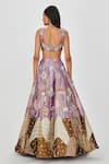 Shop_Aisha Rao_Purple Tissue Embroidered Floral Sahar 10 Kali Bridal Lehenga Set  _at_Aza_Fashions