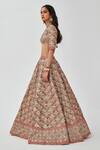 Buy_Aisha Rao_Brown Tissue Embroidered Floral Tara 12 Kali Bridal Lehenga Set  _Online_at_Aza_Fashions