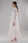 Buy_Dhi_White Chanderi Silk Embroidery Collared Full Sleeve Shirt Dress _Online_at_Aza_Fashions