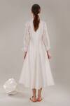 Shop_Dhi_White Chanderi Silk Embroidery Collared Placement Shirt Dress _at_Aza_Fashions