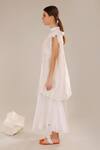 Shop_Dhi_White Silk Round Neck Solid High Dress _at_Aza_Fashions