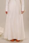 Dhi_White Chanderi Silk Solid Flared Skirt _Online_at_Aza_Fashions