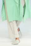 Dhi_Grey Soft Cotton Pleated Pant _Online_at_Aza_Fashions