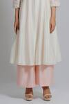DHI_Pink Chanderi Silk Pleated Flared Pant _Online_at_Aza_Fashions