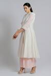 Buy_DHI_Pink Chanderi Silk Pleated Flared Pant _Online_at_Aza_Fashions