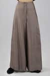 Buy_DHI_Brown Cotton Twill Pleated Flared Pant _Online_at_Aza_Fashions