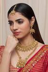 Buy_Samyukta Singhania_Gold Plated Stones Floral Embellished Choker Set _at_Aza_Fashions