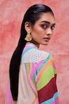 Buy_Pankaj & Nidhi_Beige Silk Crepe Printed Graphic Landscape Dune Effortless Dress _Online_at_Aza_Fashions