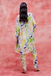 Shop_Pankaj & Nidhi_Multi Color Silk Crepe Printed Floral Irene Breezy Tunic And Pant Set _at_Aza_Fashions