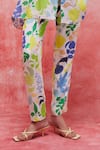 Buy_Pankaj & Nidhi_Multi Color Silk Crepe Printed Floral Irene Breezy Tunic And Pant Set _Online_at_Aza_Fashions