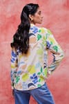 Shop_Pankaj & Nidhi_Multi Color Silk Crepe Printed Floral Straight Irene Classic Shirt _at_Aza_Fashions
