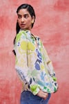 Buy_Pankaj & Nidhi_Multi Color Silk Crepe Printed Floral Straight Irene Classic Shirt _Online_at_Aza_Fashions