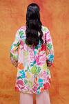 Shop_Pankaj & Nidhi_Ivory Silk Crepe Printed And Embellished Vivid Floral Joyce Shirt _at_Aza_Fashions