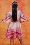 Shop_Pankaj & Nidhi_Pink Lustre Organza Printed And Embellished Willa Empire Dress _at_Aza_Fashions