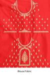 Samyukta Singhania_Red Silk Embroidery Botanic Woven Saree With Running Blouse_Online_at_Aza_Fashions
