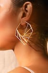 Buy_Varnika Arora_Gold Plated Geometric Earrings _at_Aza_Fashions