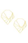 Shop_Varnika Arora_Gold Plated Geometric Earrings _at_Aza_Fashions