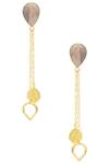 Shop_Varnika Arora_Gold Plated Stone Long Earrings _at_Aza_Fashions