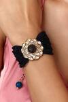 Buy_Hrisha_Gold Plated Kundan Polki Kediya Moti Work Bracelet _at_Aza_Fashions