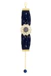 Shop_Hrisha_Gold Plated Kundan Polki Kediya Moti Work Bracelet _at_Aza_Fashions