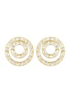 Shop_HRISHA_Gold Plated Crystals, Diamonds Cubic Zirconia Embellished Earrings _at_Aza_Fashions