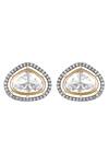 Shop_HRISHA_Gold Plated Diamonds, Stones Kundan Polki Work Earrings _at_Aza_Fashions