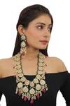 Buy_Riana Jewellery_Gold Plated Pearls Jadtar Stone Embellished Necklace Set _at_Aza_Fashions