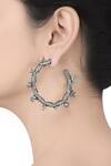 Buy_Masaba_Silver Plated Malia Carved Hoops _at_Aza_Fashions