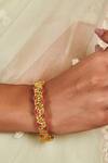 Buy_ZARIIN_Gold Plated Cut Work Blooming Tales Lotus Bangle_at_Aza_Fashions