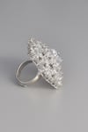 Shop_Gwacy_Silver Plated Zirconia Floral Solitaire Ring _at_Aza_Fashions