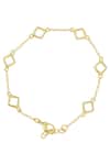 Shop_Varnika Arora_Gold Plated Cut Work Geometric Bracelet _at_Aza_Fashions