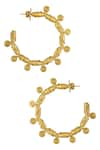 Shop_Masaba_Gold Plated Coastal Coin Hoops _at_Aza_Fashions