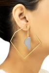 Buy_Varnika Arora_Gold Plated Stones Geometric Earrings_at_Aza_Fashions