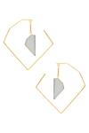 Shop_Varnika Arora_Gold Plated Stones Geometric Earrings_at_Aza_Fashions
