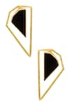Shop_Varnika Arora_Gold Plated Stones Geometric Earrings _at_Aza_Fashions