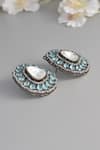 Shop_Gwacy_Blue Zirconia Embellished Stud Earrings _at_Aza_Fashions