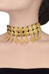 Buy_Masaba_Gold Plated Aida Carved Choker_at_Aza_Fashions