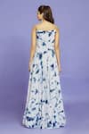 Shop_Samyukta Singhania_Blue Cotton Square Neck Shibori Pattern Maxi Dress _at_Aza_Fashions