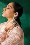 Buy_Sangeeta Boochra X Payal Singhal_Silver Plated Pearls, Stones Aayat Handcrafted Earrings _at_Aza_Fashions
