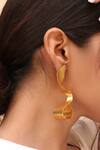 Buy_Noor_Gold Plated Uneven Abstract Earrings _at_Aza_Fashions