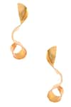 Shop_Noor_Gold Plated Uneven Abstract Earrings _at_Aza_Fashions